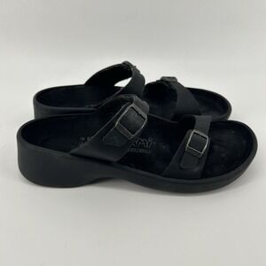 Tatami By Birkenstock Sandals Womens 7 EU38 Black 2 Strap Buckle Slides Normcore